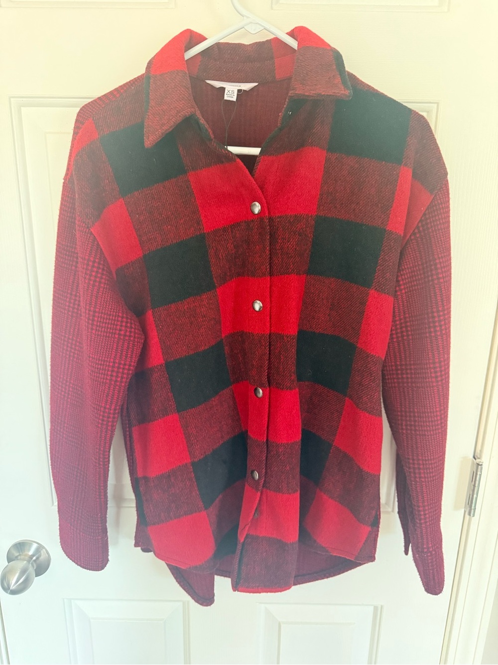 Steve Madden Red & Black Buffalo Plaid Snap-Front Jacket